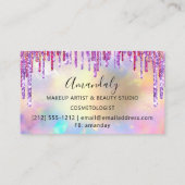 美容師美容師金ゴールドはさみホログラフィック 名刺 (裏面)