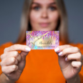 美容師美容師金ゴールドはさみホログラフィック 名刺