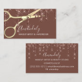 美容師美容師金ゴールドシザーズコイフール 名刺 (正面/裏面)