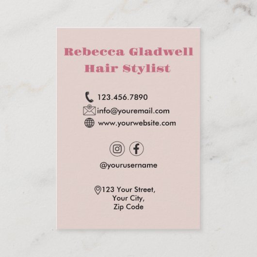 美容師美容師 名刺 (裏面)