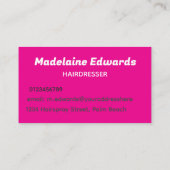 美容師美容用ピンクスタイリッシュモダン色 名刺 (裏面)