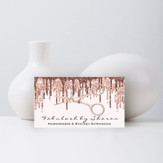 美容師美容用鋏バラドリップスホワイト 名刺