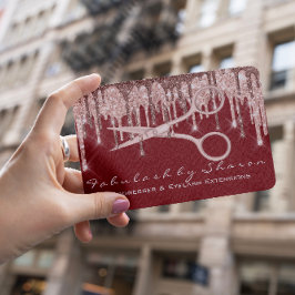 美容師美容用鋏バラドリップマルーン 名刺