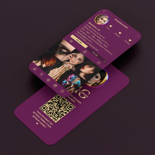 美容師美容院インスタグラムラグジュアリーパープル 名刺