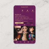 美容師美容院インスタグラムラグジュアリーパープル 名刺 (正面)