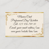 美容師美容院ゴールデンレターコイフール 名刺 (裏面)