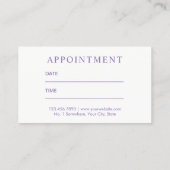 美容師美容院パープルサロンアポイントメント 予約カード (裏面)