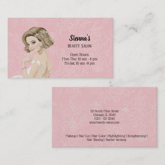 美容師背景色の選択 名刺 (正面/裏面)