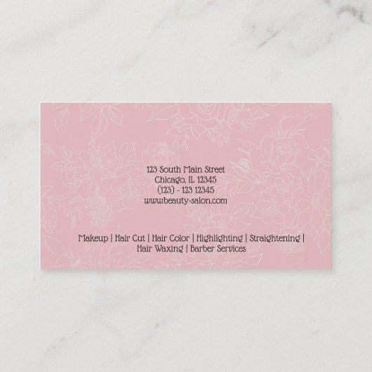 美容師背景色の選択 名刺 (裏面)