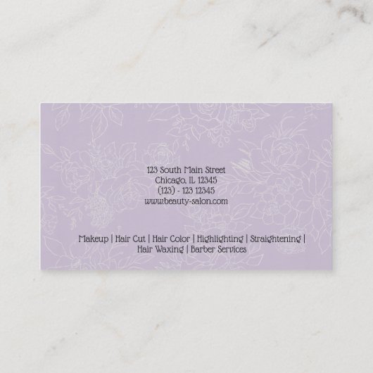 美容師背景色の選択 名刺 (裏面)