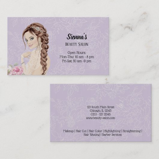 美容師背景色の選択 名刺 (正面/裏面)