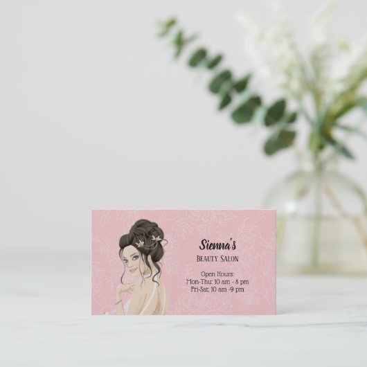 美容師背景色の選択 名刺 (スタンド正面)