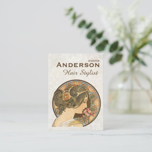 美容師花美しいCC0766名刺 名刺 (スタンド正面)