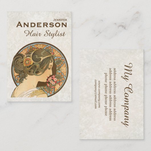 美容師花美しいCC0766名刺 名刺 (正面/裏面)
