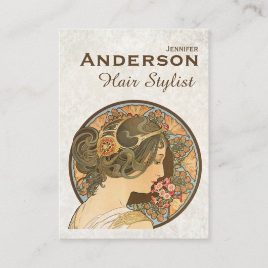 美容師花美しいCC0766名刺 名刺 (正面)