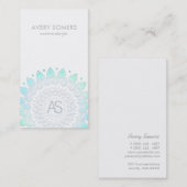 美容師華美リーフのモチーフ白モダン色 名刺 (正面/裏面)