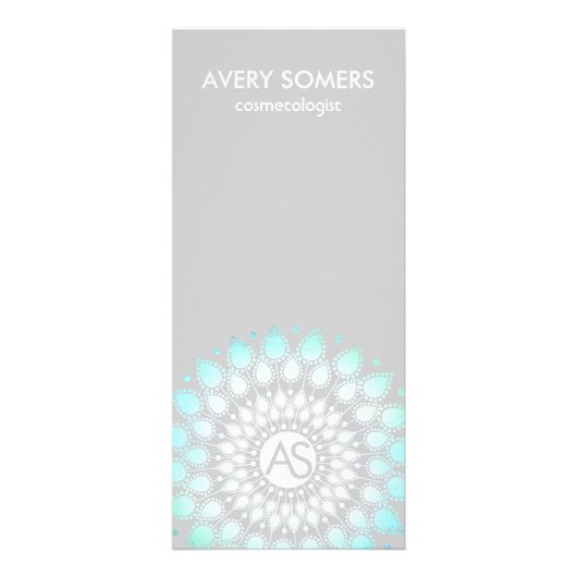 美容師華美リーフモチーフグレモダンー ラックカード (正面)