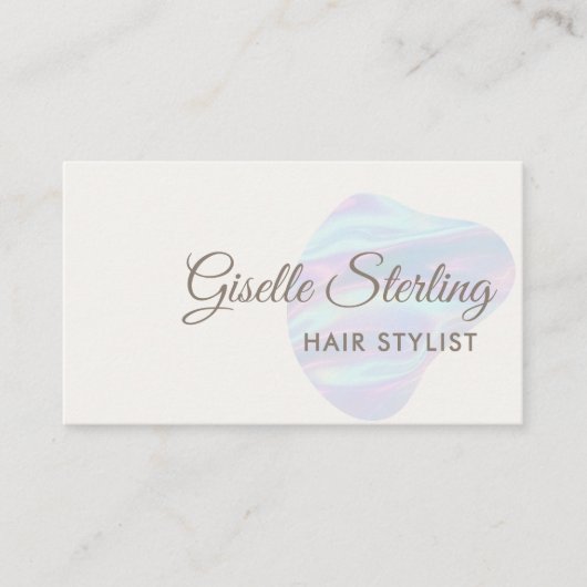 美容師虹彩色パールオパール抽象芸術 名刺 (正面)