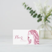 美容師赤面ピンクグリッターシック美しいサロン 名刺 (スタンド正面)