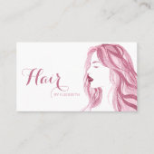美容師赤面ピンクグリッターシック美しいサロン 名刺 (正面)