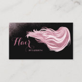 美容師赤面ピンクグリッターシック美しいサロン 名刺 (正面)