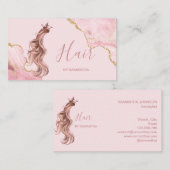 美容師赤面ピンクタイポグラフィ育毛 名刺 (正面/裏面)