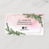 美容師赤面水彩幾何学緑地 名刺 (裏面)