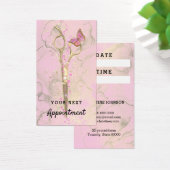 美容師金ゴールドはさみアポイントメントカード (デスク)