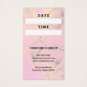 美容師金ゴールドはさみアポイントメントカード (裏面)