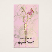 美容師金ゴールドはさみアポイントメントカード (正面)