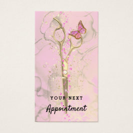 美容師金ゴールドはさみアポイントメントカード