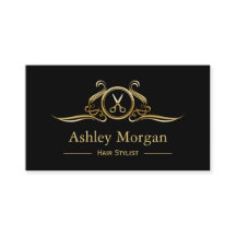 美容師金ゴールドはさみサロンアポイントメントカード