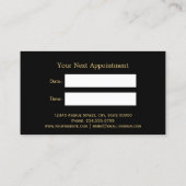 美容師金ゴールドはさみサロンアポイントメントカード 予約カード (裏面)