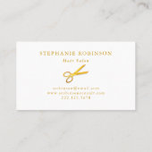 美容師金ゴールドはさみ理容師カスタム 名刺 (裏面)