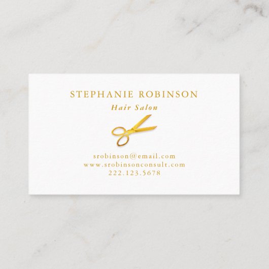 美容師金ゴールドはさみ理容師カスタム 名刺 (裏面)