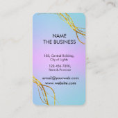 美容師金ゴールドはさみ紫サロンスパ 名刺 (裏面)