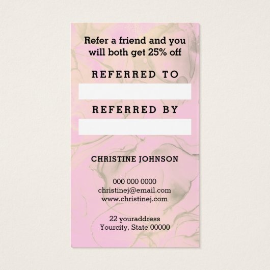 美容師金ゴールドはさみ紹介カード (裏面)