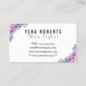 美容師金ゴールドはさみ&美しいサロンフローラ 名刺 (裏面)