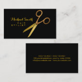 美容師金ゴールドはさみ#2 名刺 (正面/裏面)