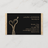 美容師金ゴールドグリッターはさみ美しいサロン 名刺 (裏面)