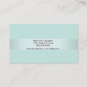 美容師金ゴールドグリッターサロンリネンシーブルー 名刺 (裏面)