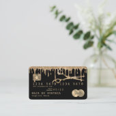 美容師金ゴールドグリッタードリップ美しいクレジットカード 名刺 (スタンド正面)