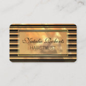 美容師金ゴールドグリッター美しいサロン 名刺 (正面)