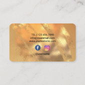 美容師金ゴールドグリッター美しいサロン 名刺 (裏面)