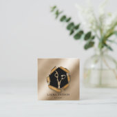 美容師金ゴールドグリッター鋏 スクエア名刺 (スタンド正面)