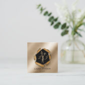 美容師金ゴールドグリッター鋏 スクエア名刺 (スタンド正面)