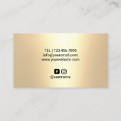 美容師金ゴールドグリッター駆動美しいサロン 名刺 (裏面)