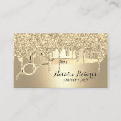 美容師金ゴールドグリッター駆動美しいサロン 名刺 (正面)