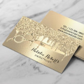 美容師金ゴールドグリッター駆動美しいサロン 名刺