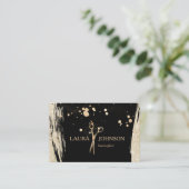 美容師金ゴールドグリッター（ばちゃばちゃ）跳ねる鋏 名刺 (スタンド正面)